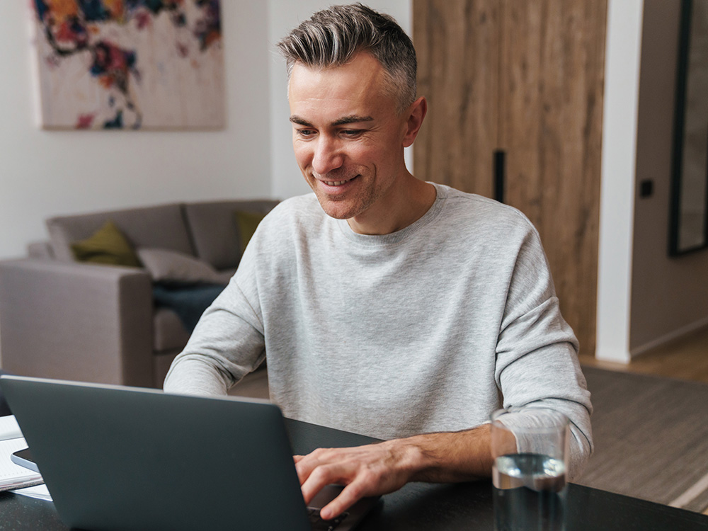 Man working on a laptop